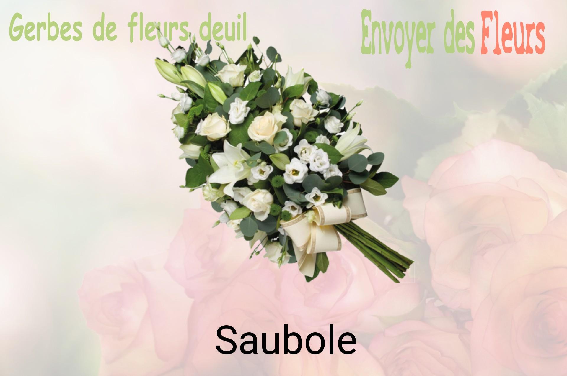 Gerbe de fleurs de deuil livrée à Saubole